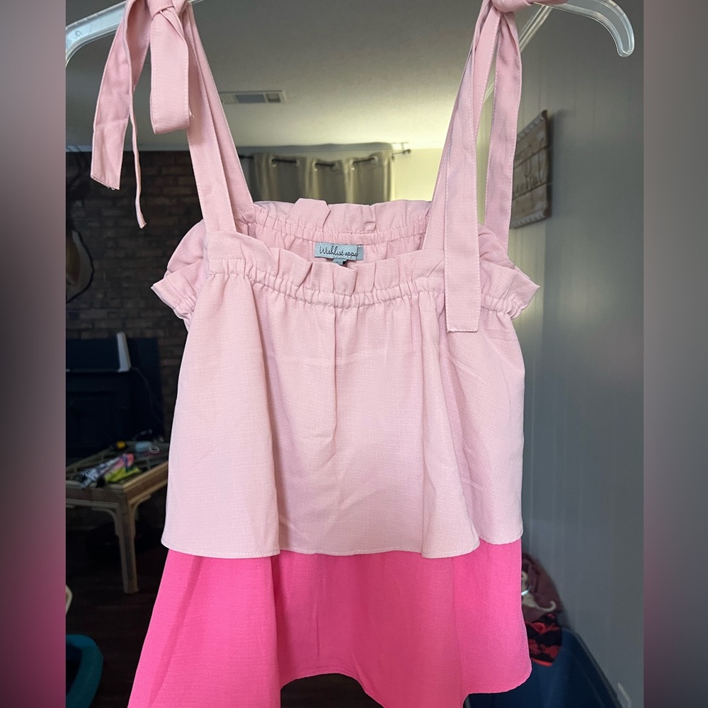 Pink and Hot Pink Sleeveless Top
